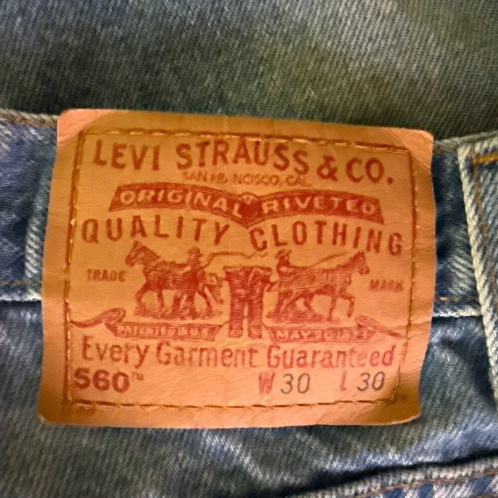 VTG Y2k Levi's 560 Jeans Mens Size 30x30 Blue Loose Fit Tapered Leg Denim Skater
